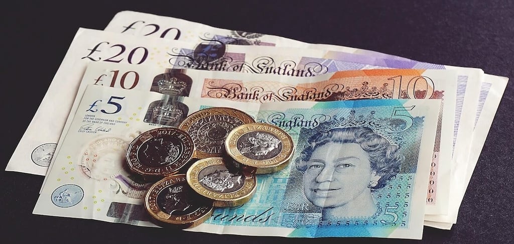 Pile of UK bank notes