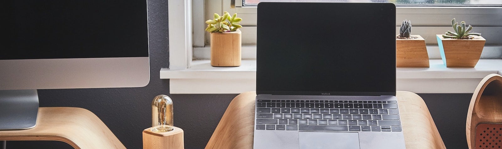 Laptop computer on a desk